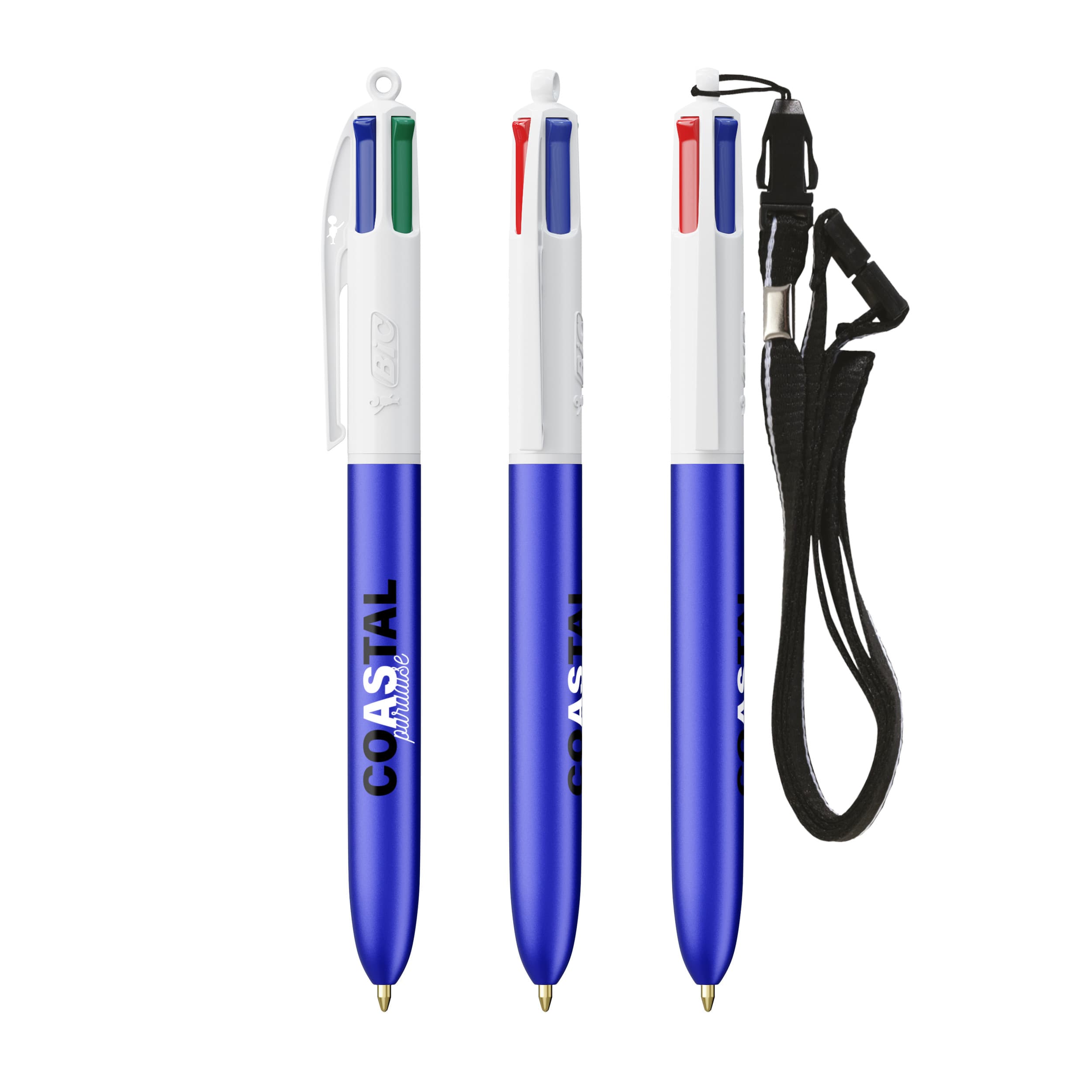 Bolígrafo BIC® 4 COLOURS® GLACÉ + LANYARD