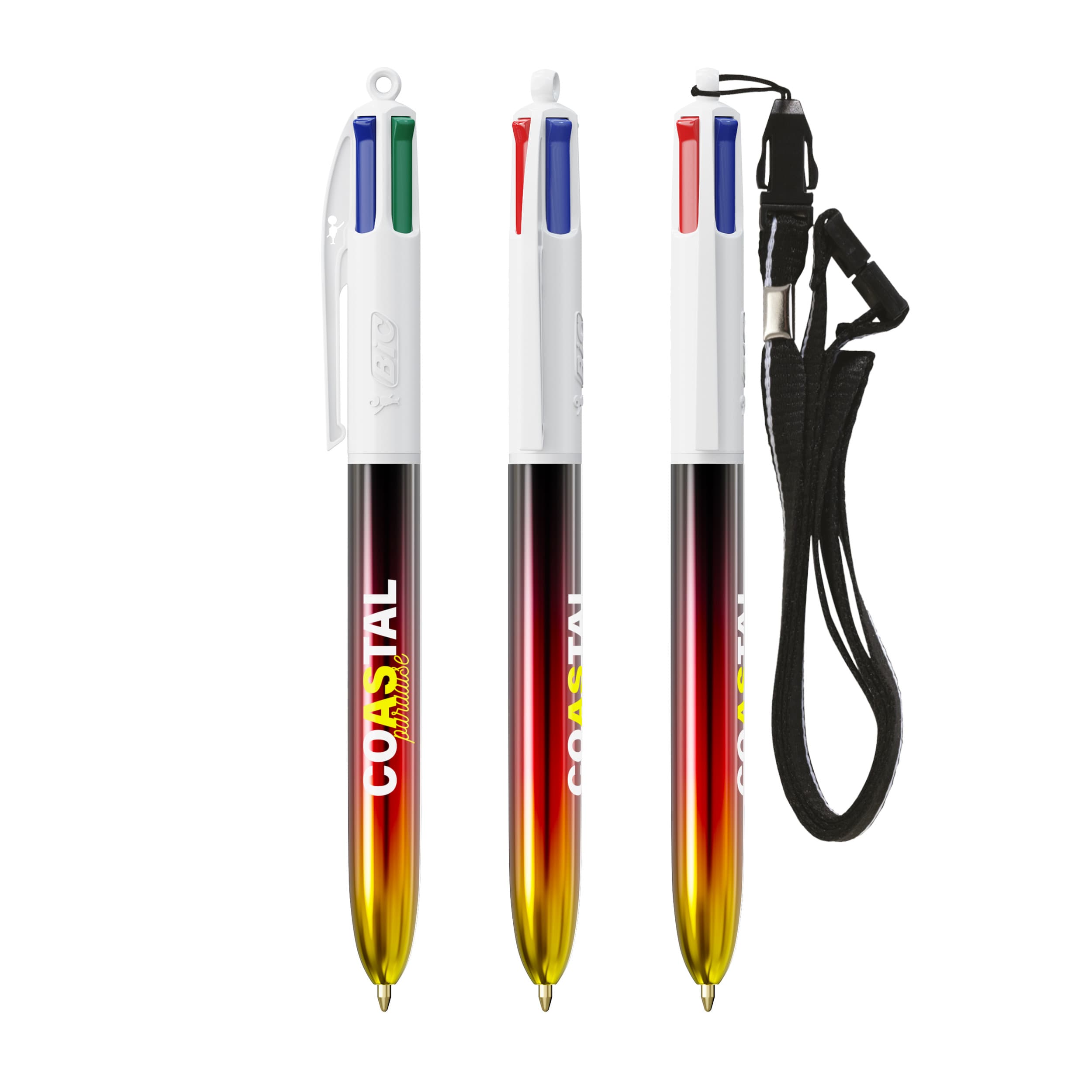 Bolígrafo BIC® 4 COLOURS® FLAGS COLLECTION + LANYARD