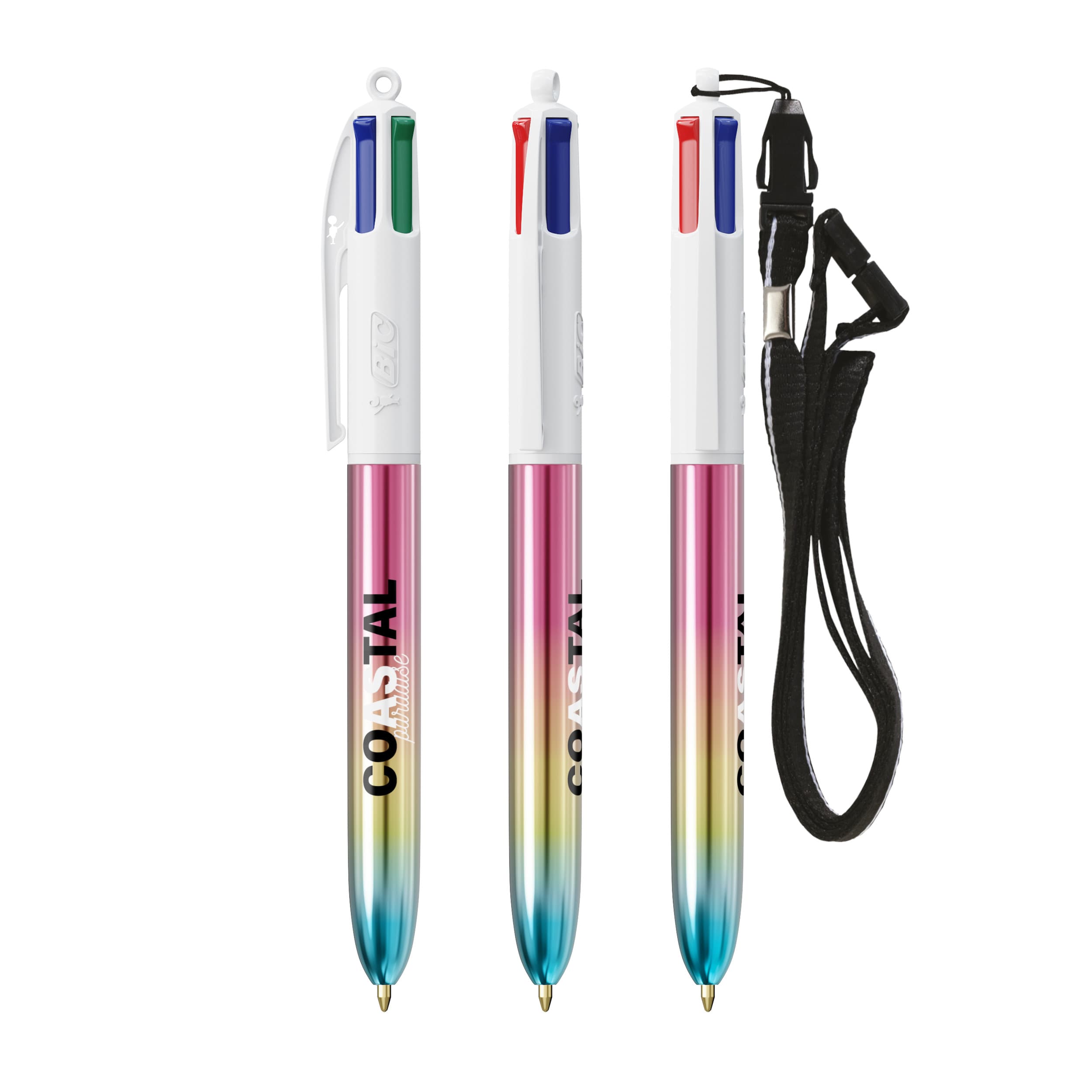 Bolígrafo BIC® 4 COLOURS® GRADIENT + LANYARD