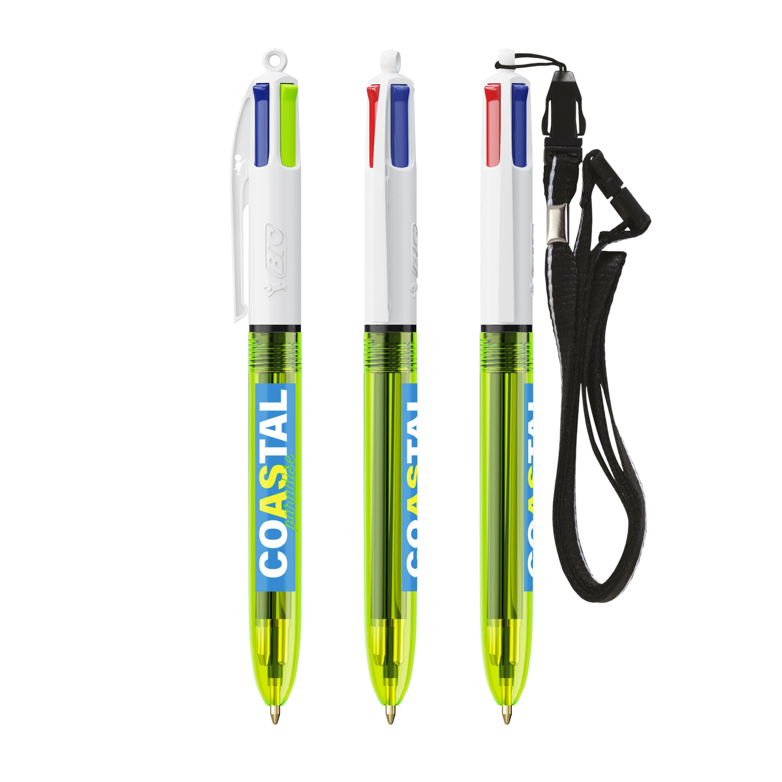 Bolígrafo BIC® 4 COLOURS® FLUO + LANYARD