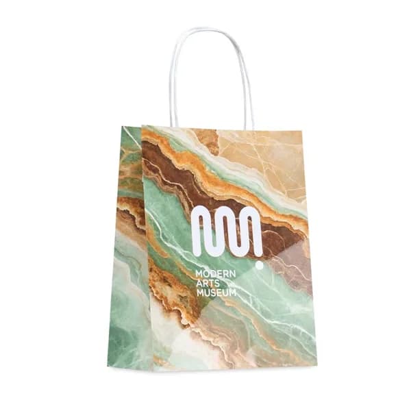 Bolsa de papel kraft brillante, 18 × 23 cm