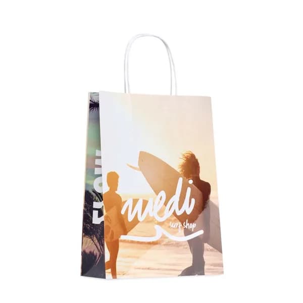 Bolsa de papel kraft brillante, 24 × 32 cm