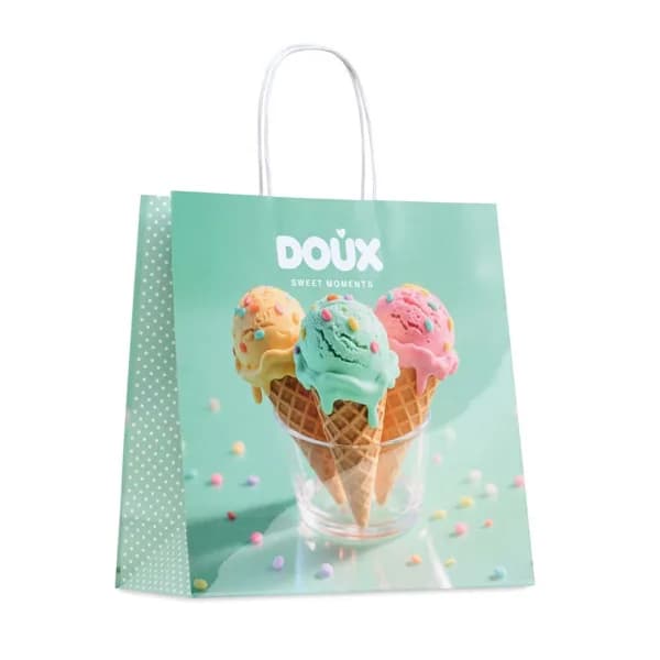 Bolsa de papel kraft brillante, 31 × 31 cm