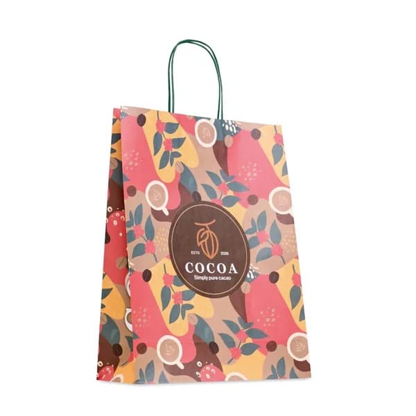 Bolsa de papel kraft blanco, 18 × 23 cm