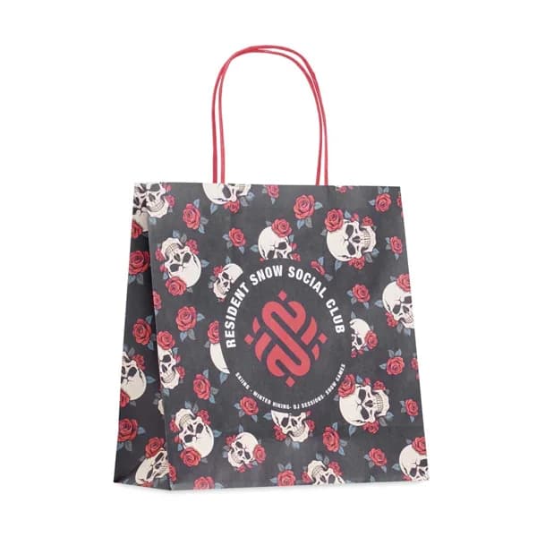 Bolsa de papel kraft blanco, 24 × 24 cm