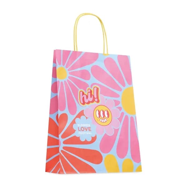 Bolsa de papel kraft blanco, 24 × 32 cm