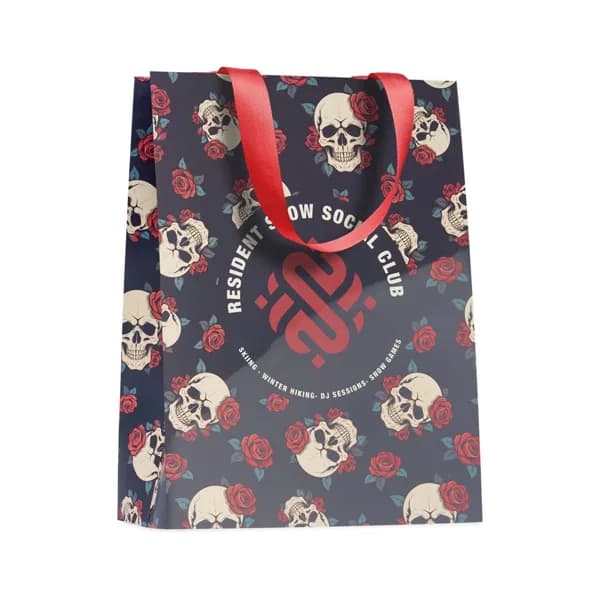 Bolsa de papel de alta gama plegable en plano, 24 × 32 cm