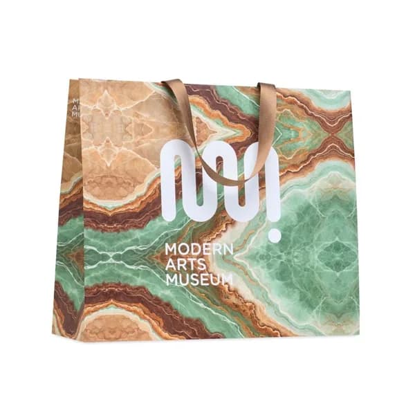 Bolsa de papel de alta gama plegable, 42 × 35 cm