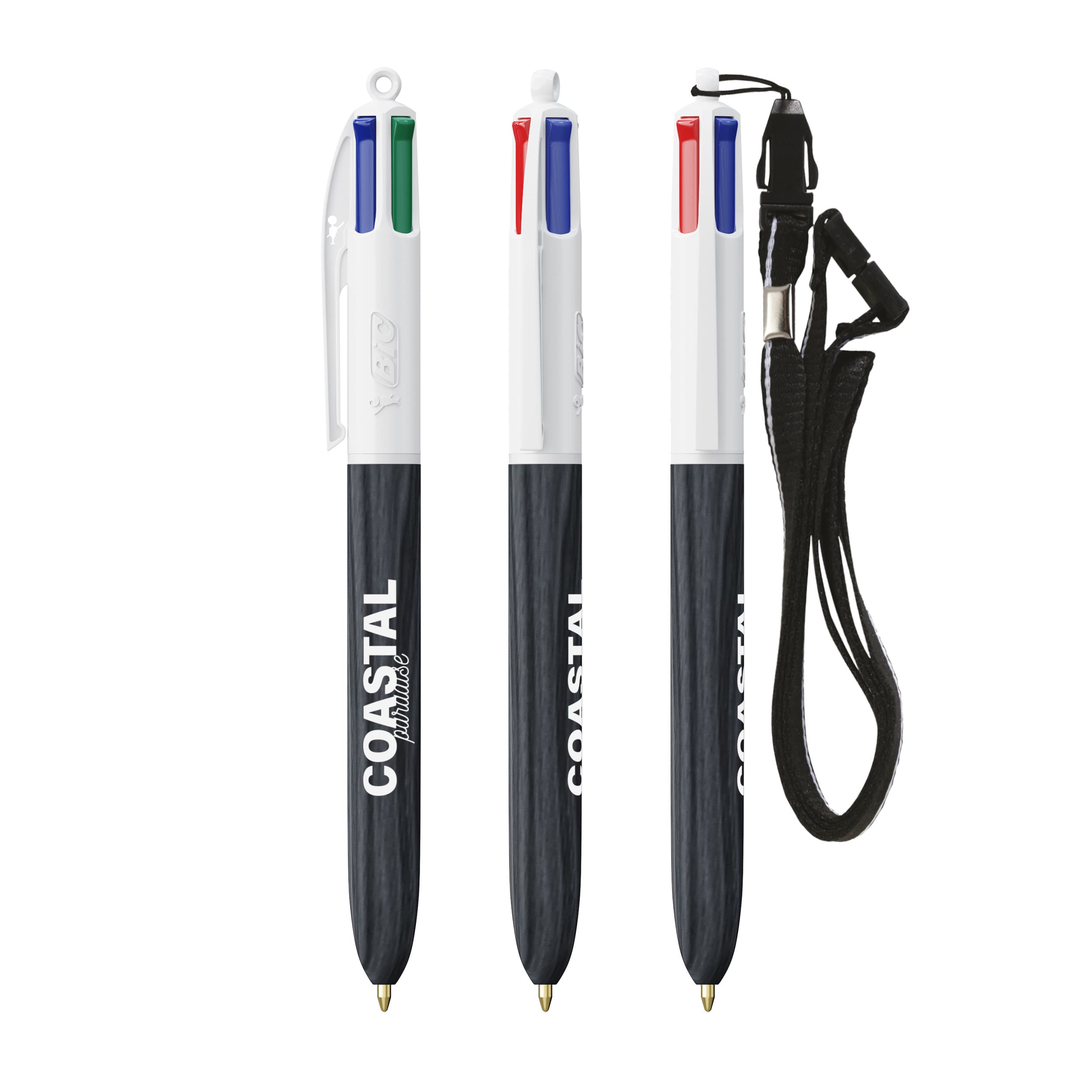 BIC® 4 COLOURS® WOOD STYLE + LANYARD-Bolígrafo
