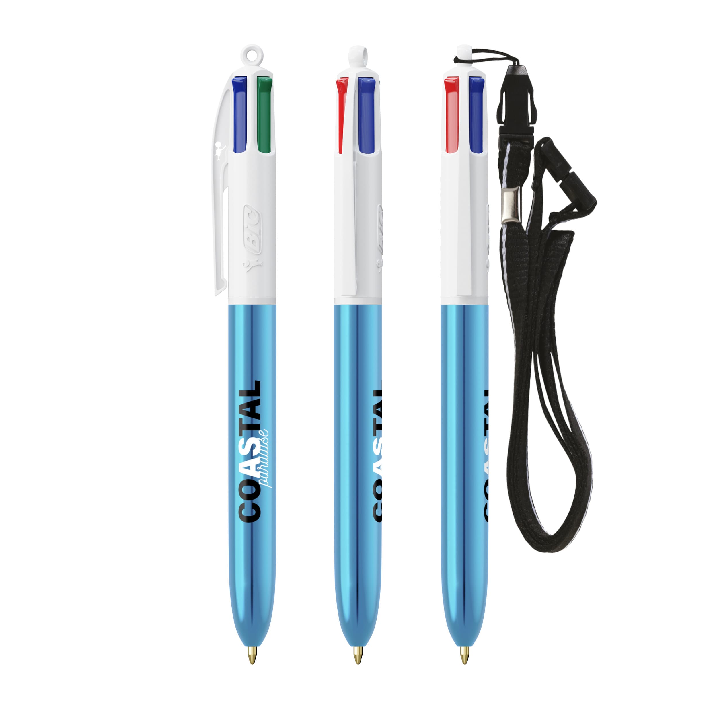 BIC® 4 COLOURS® SHINE + LANYARD-Bolígrafo