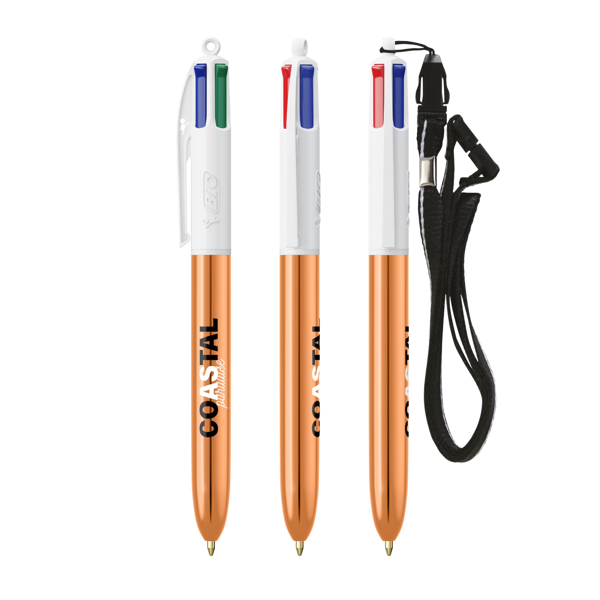 Bolígrafo BIC® 4 COLOURS® SHINE + LANYARD